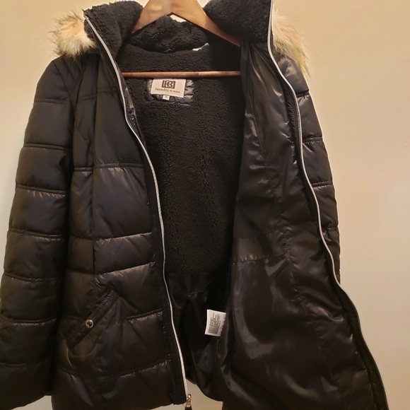 Laundry by Design Black Puffer Jacket Faux Fur Size Small - Picture 8 of 16